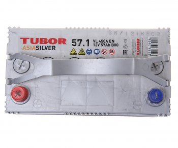 8 399 р. Аккумулятор TUBOR Asia Silver 57Ач TUBOR 6ст57(1) b24r  с доставкой в г. Пермь. Увеличить фотографию 2