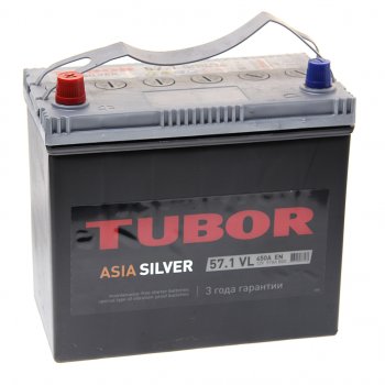 8 399 р. Аккумулятор TUBOR Asia Silver 57Ач TUBOR 6ст57(1) b24r  с доставкой в г. Пермь. Увеличить фотографию 1