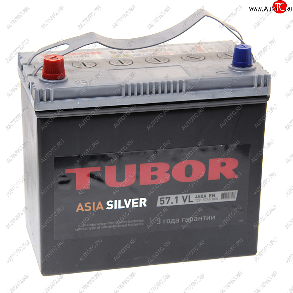 8 399 р. Аккумулятор TUBOR Asia Silver 57Ач TUBOR 6ст57(1) b24r  с доставкой в г. Пермь