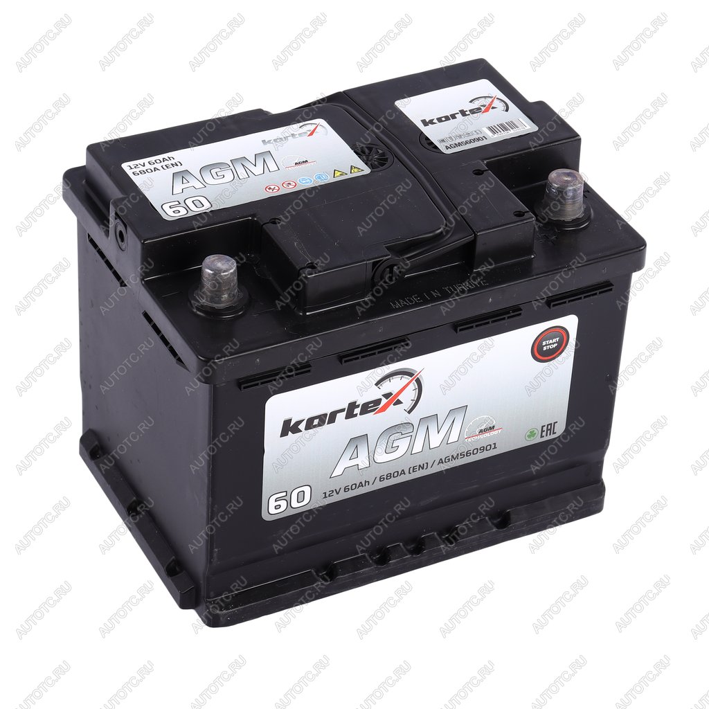 20 399 р. Аккумулятор KORTEX AGM 60Ач обратная полярность KORTEX 6ст60(0) agm560901  с доставкой в г. Пермь