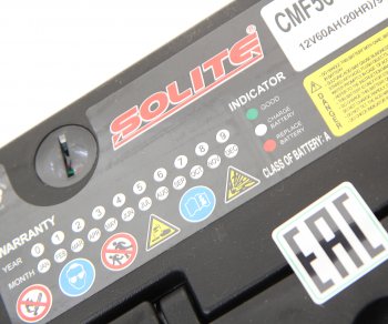10 499 р. Аккумулятор SOLITE 60Ач обратная полярность,низкий SOLITE 6ст60(0) cmf 56040  с доставкой в г. Пермь. Увеличить фотографию 2