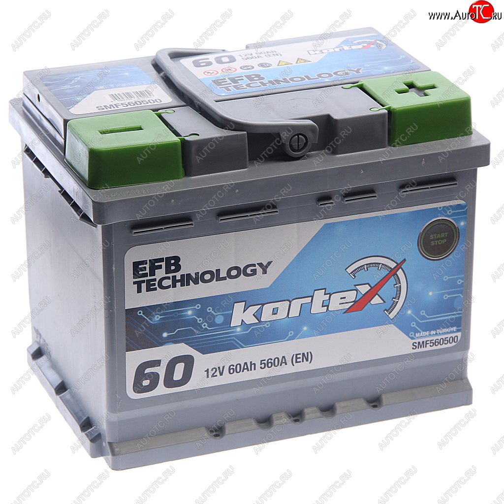13 499 р. Аккумулятор KORTEX EFB 60Ач обратная полярность KORTEX 6ст60(0) smf560500  с доставкой в г. Пермь