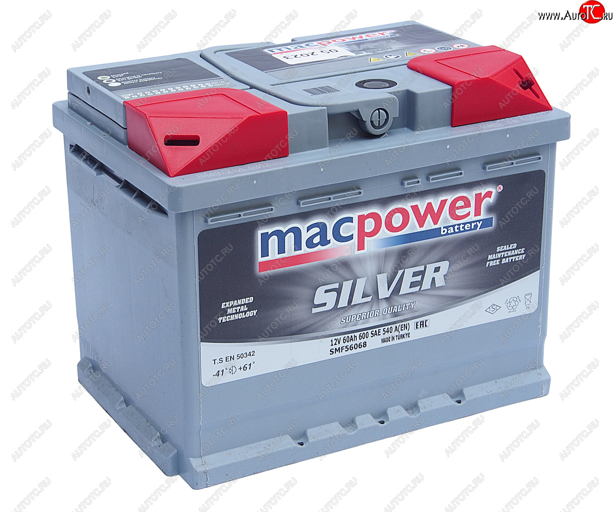 9 599 р. Аккумулятор MACPOWER 60Ач обратная полярность MACPOWER 6ст60(0) smf56068  с доставкой в г. Пермь