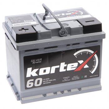 10 749 р. Аккумулятор KORTEX SILVER Dynamic 60Ач KORTEX 6ст60(1) smf560401  с доставкой в г. Пермь. Увеличить фотографию 1