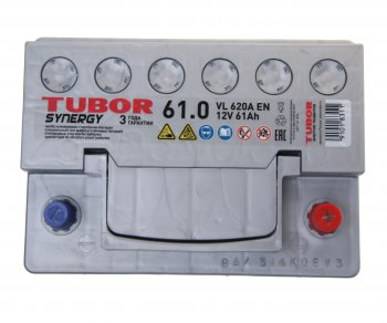 9 999 р. Аккумулятор TUBOR Synergy 61Ач обратная полярность TUBOR 6ст61(0)  с доставкой в г. Пермь. Увеличить фотографию 2