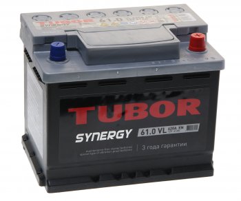 Аккумулятор TUBOR Synergy 61Ач обратная полярность TUBOR 6ст61(0)