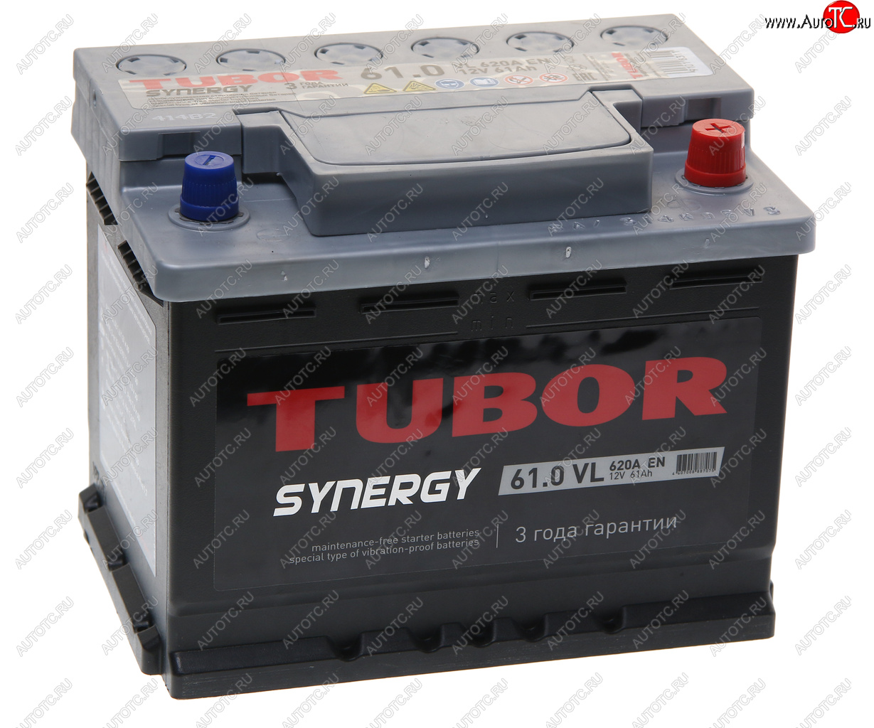 9 999 р. Аккумулятор TUBOR Synergy 61Ач обратная полярность TUBOR 6ст61(0)  с доставкой в г. Пермь