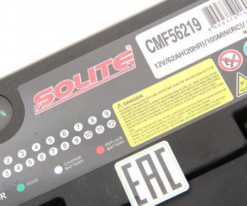 11 899 р. Аккумулятор SOLITE 62Ач обратная полярность SOLITE 6ст62(0) cmf 56219  с доставкой в г. Пермь. Увеличить фотографию 2