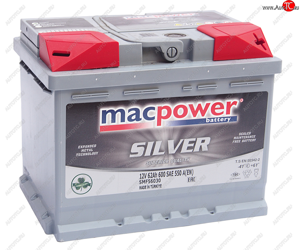 8 949 р. Аккумулятор MACPOWER 62Ач обратная полярность MACPOWER 6ст62(0) smf56030  с доставкой в г. Пермь