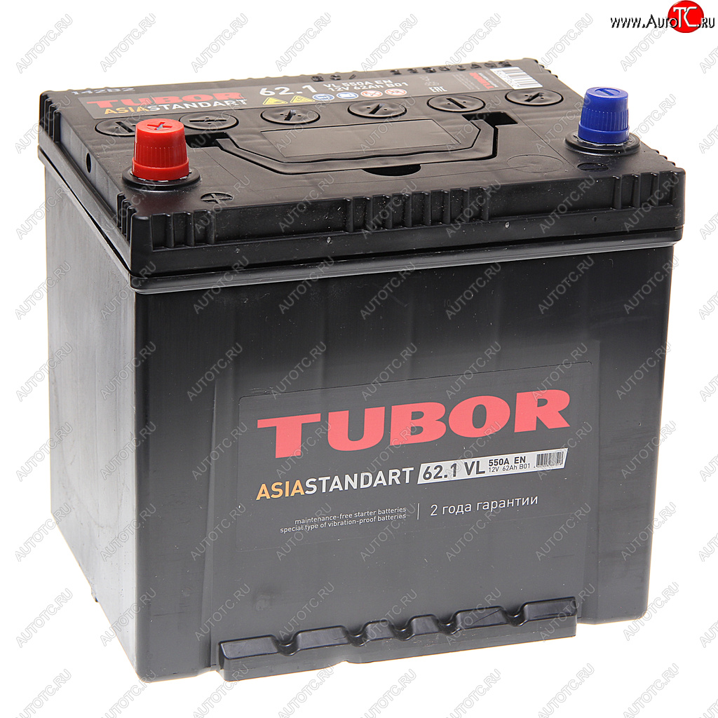9 849 р. Аккумулятор TUBOR Asia Standart 62Ач TUBOR 6ст62(1) d23r  с доставкой в г. Пермь