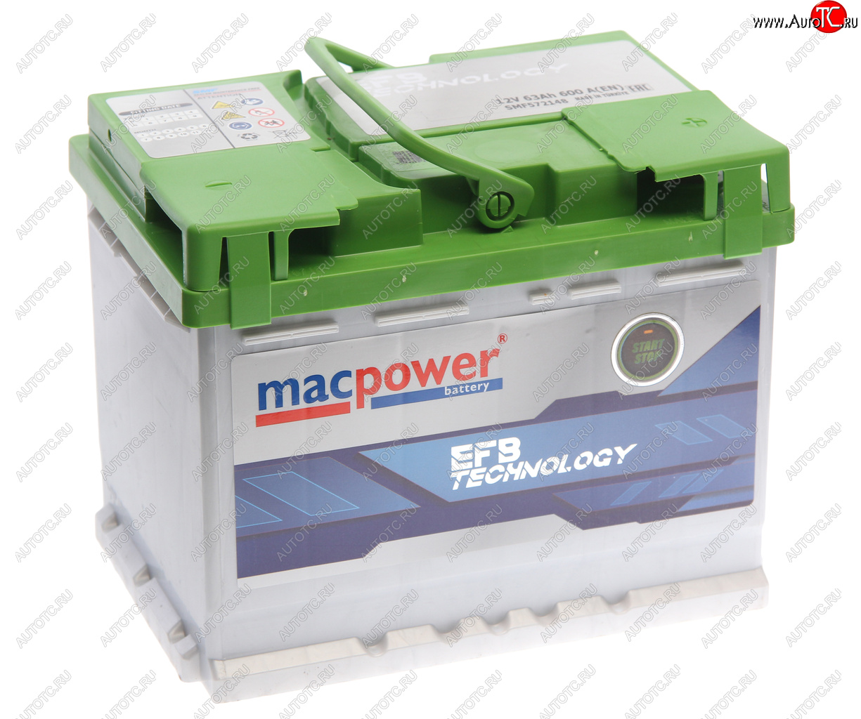 13 999 р. Аккумулятор MACPOWER EFB 63Ач обратная полярность MACPOWER 6ст63(0) smf572148  с доставкой в г. Пермь