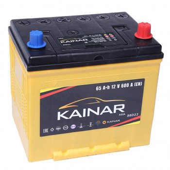 8 749 р. Аккумулятор KAINAR Asia 65Ач обратная полярность KAINAR 6ст65(0) 75d23l(88d23l)  с доставкой в г. Пермь. Увеличить фотографию 1