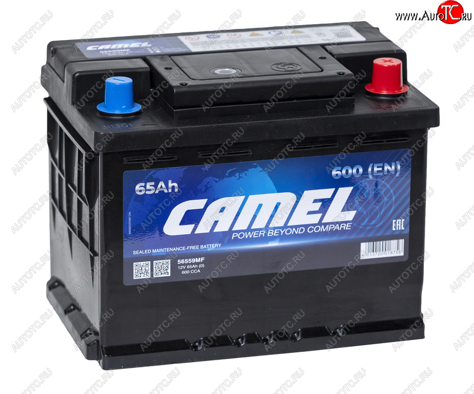 8 199 р. Аккумулятор CAMEL 65Ач обратная полярность CAMEL 6ст65(0) l2  с доставкой в г. Пермь