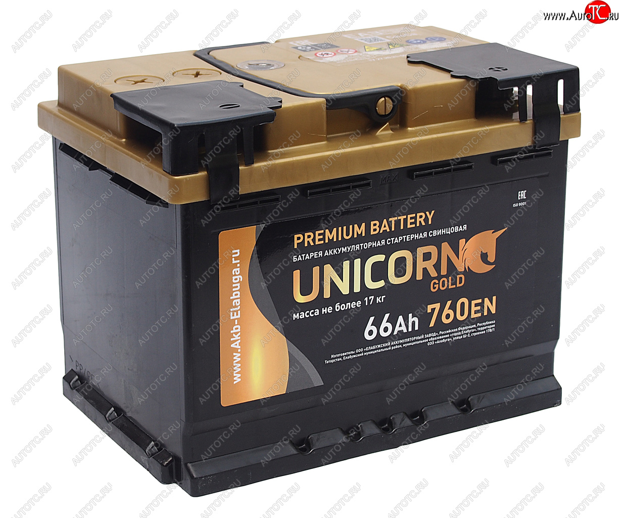 10 649 р. Аккумулятор UNICORN Gold 66Ач обратная полярность UNICORN 6ст66(0)  с доставкой в г. Пермь