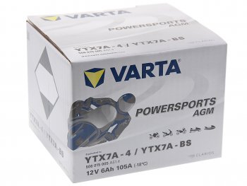 4 199 р. Аккумулятор VARTA MOTO AGM 6Ач VARTA 6ст6 ytx7a-4(bs)  с доставкой в г. Пермь. Увеличить фотографию 2