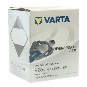 4 199 р. Аккумулятор VARTA MOTO AGM 6Ач VARTA 6ст6 ytx7l-4(bs)  с доставкой в г. Пермь. Увеличить фотографию 2