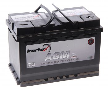 Аккумулятор KORTEX AGM 70Ач обратная полярность KORTEX 6ст70(0) agm570901