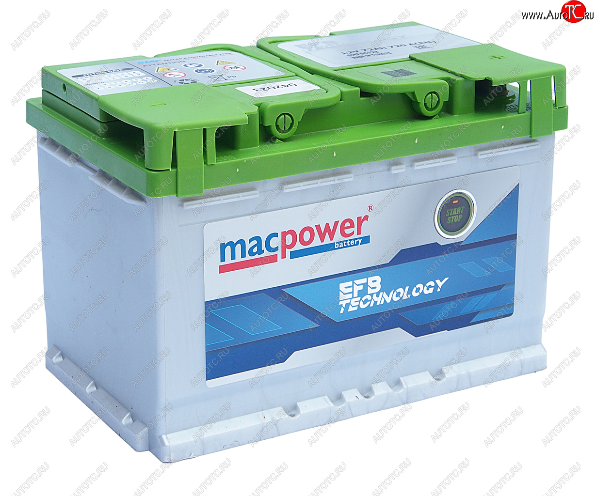15 599 р. Аккумулятор MACPOWER EFB 72Ач обратная полярность MACPOWER 6ст72(0) smf54523  с доставкой в г. Пермь