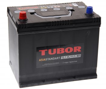 Аккумулятор TUBOR Asia Standart 72Ач TUBOR 6ст72(1) d26r