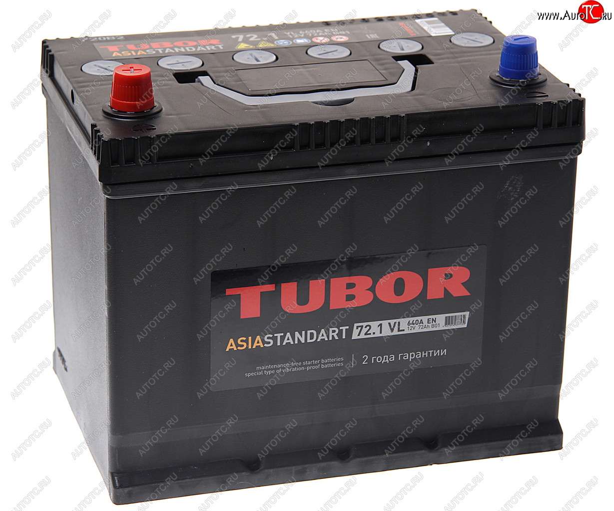11 249 р. Аккумулятор TUBOR Asia Standart 72Ач TUBOR 6ст72(1) d26r  с доставкой в г. Пермь