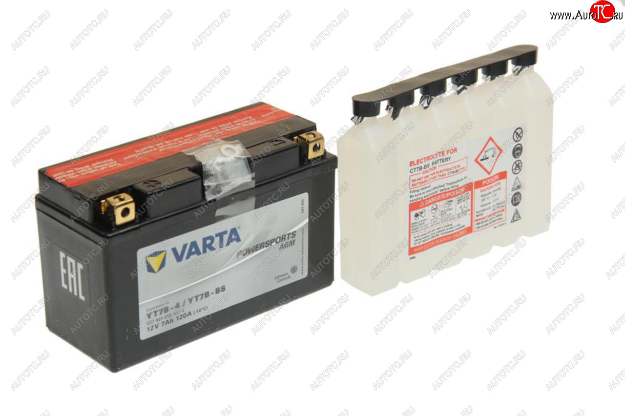 5 249 р. Аккумулятор VARTA MOTO AGM 7Ач VARTA 6ст7 507 901 012 (yt7b-4(bs))  с доставкой в г. Пермь