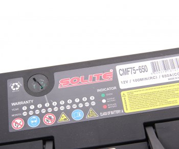 13 999 р. Аккумулятор SOLITE 75Ач боковые клеммы SOLITE 6ст75(1) cmf 75-650  с доставкой в г. Пермь. Увеличить фотографию 2
