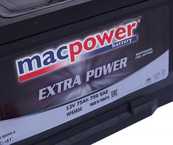 13 999 р. Аккумулятор MACPOWER EXTRA POWER 75Ач MACPOWER 6ст75(1) smf65-850  с доставкой в г. Пермь. Увеличить фотографию 3