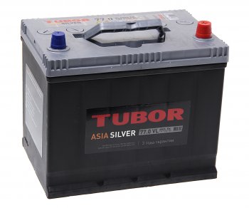 Аккумулятор TUBOR Asia Silver 77Ач обратная полярность TUBOR 6ст77(0) d26l