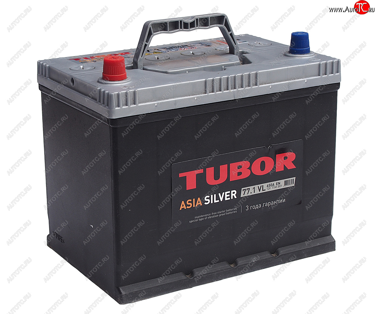 12 349 р. Аккумулятор TUBOR Asia Silver 77Ач TUBOR 6ст77(1) d26r  с доставкой в г. Пермь