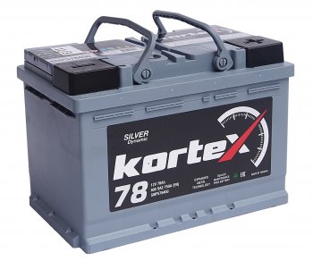 Аккумулятор KORTEX SILVER Dynamic 78Ач обратная полярность KORTEX 6ст78(0) smf578400