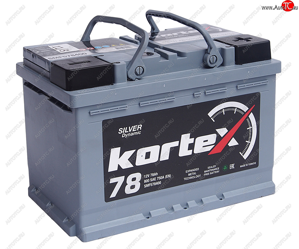 13 399 р. Аккумулятор KORTEX SILVER Dynamic 78Ач обратная полярность KORTEX 6ст78(0) smf578400  с доставкой в г. Пермь