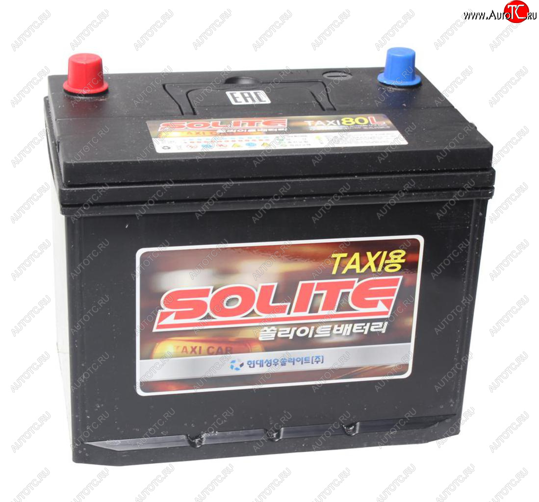 13 599 р. Аккумулятор SOLITE 80Ач обратная полярность SOLITE 6ст80(0) 90d26l taxi 80l  с доставкой в г. Пермь