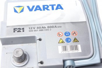 31 999 р. Аккумулятор VARTA Silver Dynamic AGM 80Ач обратная полярность VARTA 6ст80(0) f21 (a6)  с доставкой в г. Пермь. Увеличить фотографию 2