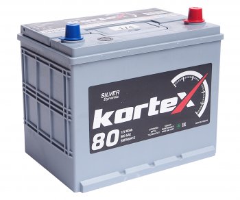 13 549 р. Аккумулятор KORTEX SILVER Dynamic ASIA 80Ач обратная полярность KORTEX 6ст80(0) smf580412 (d26)  с доставкой в г. Пермь. Увеличить фотографию 2