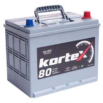 Аккумулятор KORTEX SILVER Dynamic ASIA 80Ач обратная полярность KORTEX 6ст80(0) smf580412 (d26)