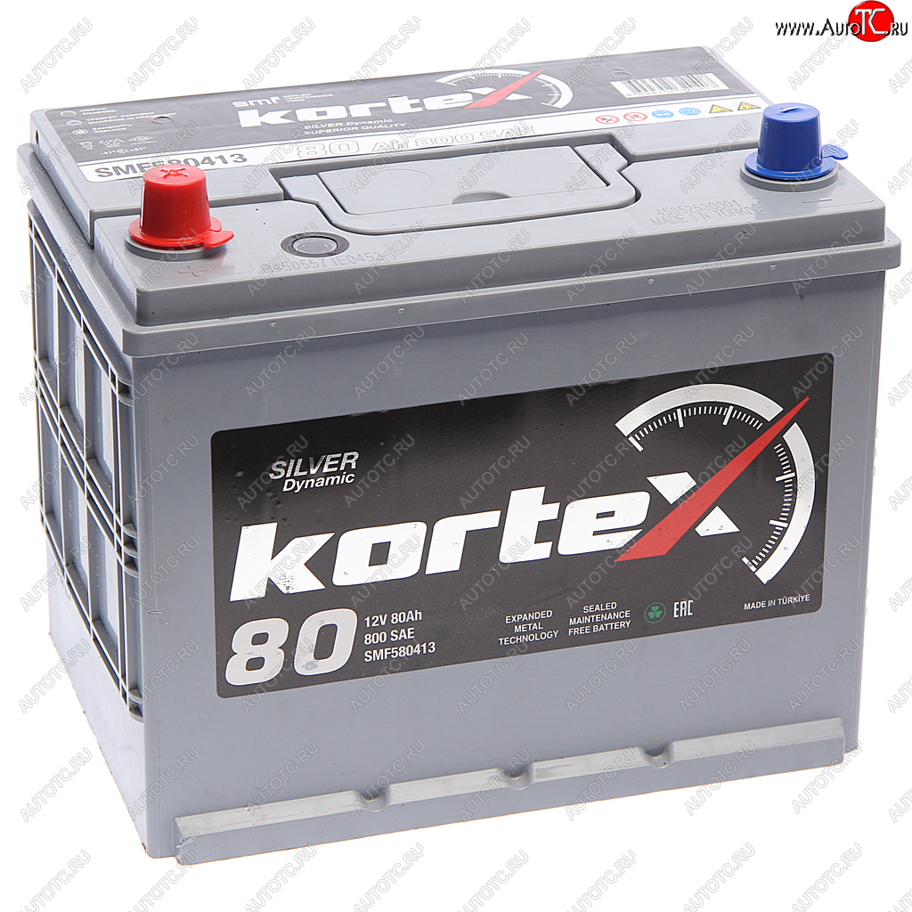 13 549 р. Аккумулятор KORTEX SILVER Dynamic ASIA 80Ач KORTEX 6ст80(1) smf580413 (d26)  с доставкой в г. Пермь