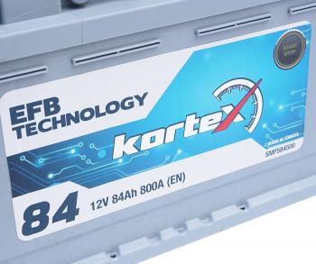 17 999 р. Аккумулятор KORTEX EFB 84Ач обратная полярность KORTEX 6ст84(0) smf584500  с доставкой в г. Пермь. Увеличить фотографию 2