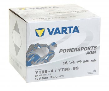 5 249 р. Аккумулятор VARTA MOTO AGM 8Ач VARTA 6ст8 509 902 008 (yt9b-4(bs))  с доставкой в г. Пермь. Увеличить фотографию 2