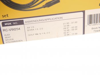 6 449 р. Провод высоковольтный VW Bora,Golf AUDI A3 SEAT Cordoba комплект NGK NGK 7044  с доставкой в г. Пермь. Увеличить фотографию 4