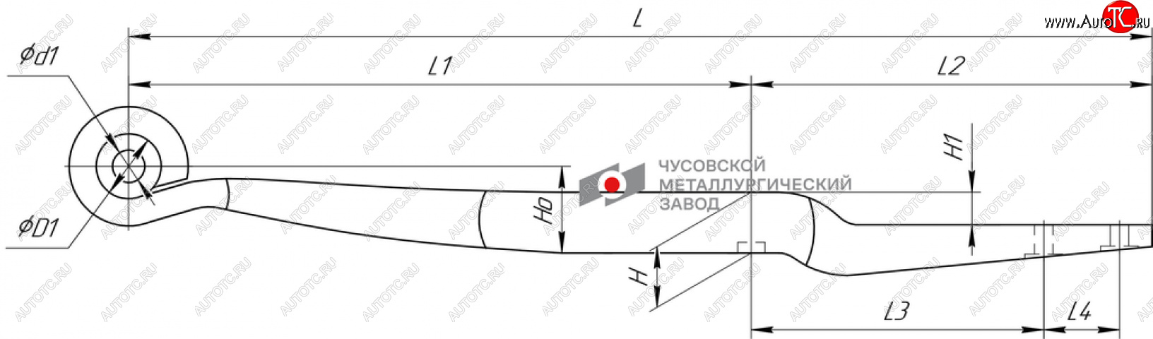 19 799 р. Полурессора BPW задняя прицепа (1 лист) прямая L=1000мм ЧМЗ SPRINGER ЧМЗ 705601bw-13.89.0  с доставкой в г. Пермь