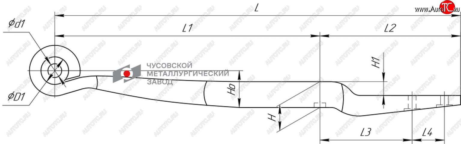 18 549 р. Полурессора BPW задняя прицепа (1 лист) прямая L=935мм ЧМЗ SPRINGER ЧМЗ 705601bw-13.90.0  с доставкой в г. Пермь