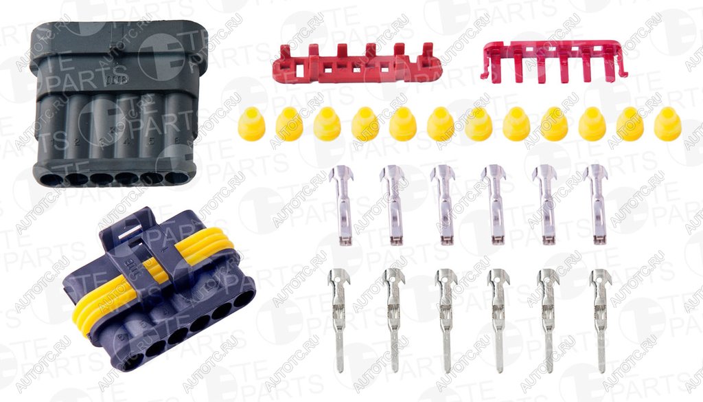 699 р. Разъем IVECO электрический (6-ти контактный) (7813067+7813062) TE PARTS TE PARTS 7113029  с доставкой в г. Пермь