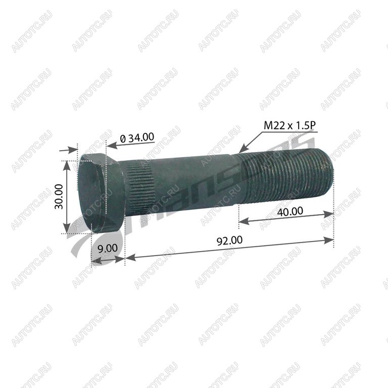 232 р. Шпилька колеса IVECO (M22x1.5х92) MANSONS MANSONS 750.018  с доставкой в г. Пермь