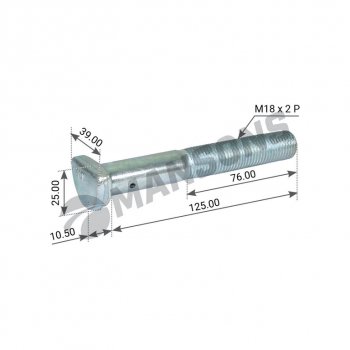 102 р. Шпилька колеса BPW (M18x2.0x125) MANSONS MANSONS 790.179  с доставкой в г. Пермь. Увеличить фотографию 3