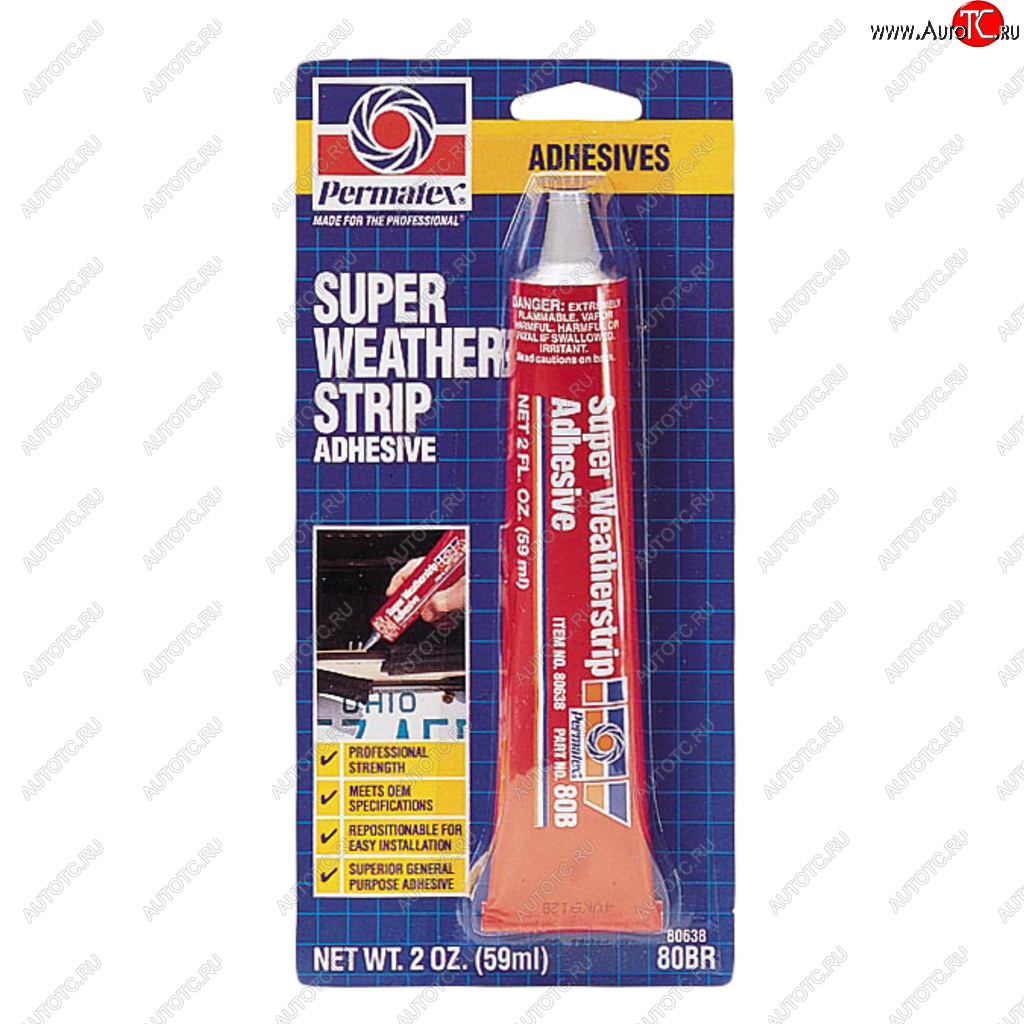 849 р. Клей-супер для уплотнителей стекол и дверей -54С+204С 59мл Super Weatherstrip Adhesive PERMATEX PERMATEX 80638  с доставкой в г. Пермь
