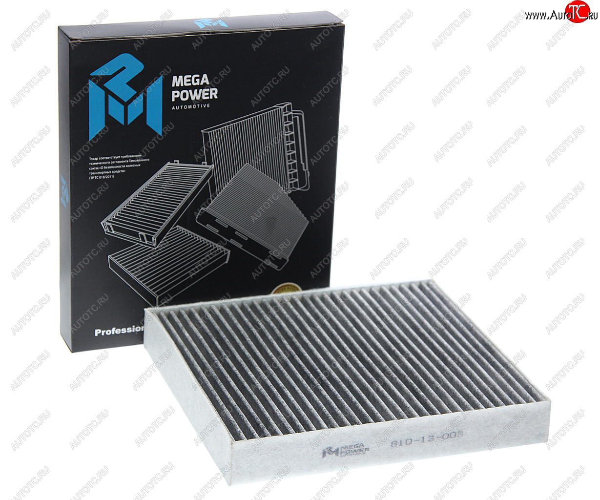 359 р. Фильтр воздушный салона FORD C-Max,Mondeo 4,S-Max VOLVO C30,S40 угольный MEGAPOWER MEGAPOWER 810-14-003  с доставкой в г. Пермь