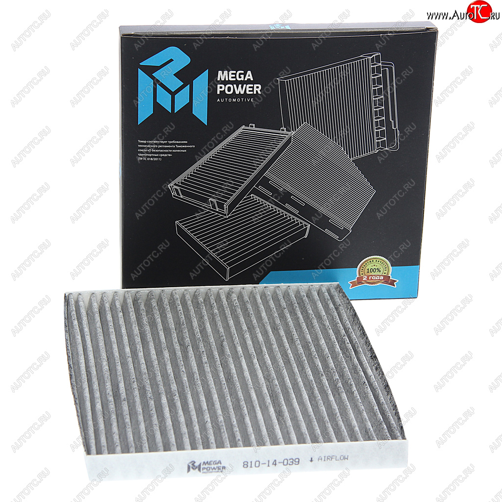 236 р. Фильтр воздушный салона FORD Transit (06-) угольный MEGAPOWER MEGAPOWER 810-14-039  с доставкой в г. Пермь