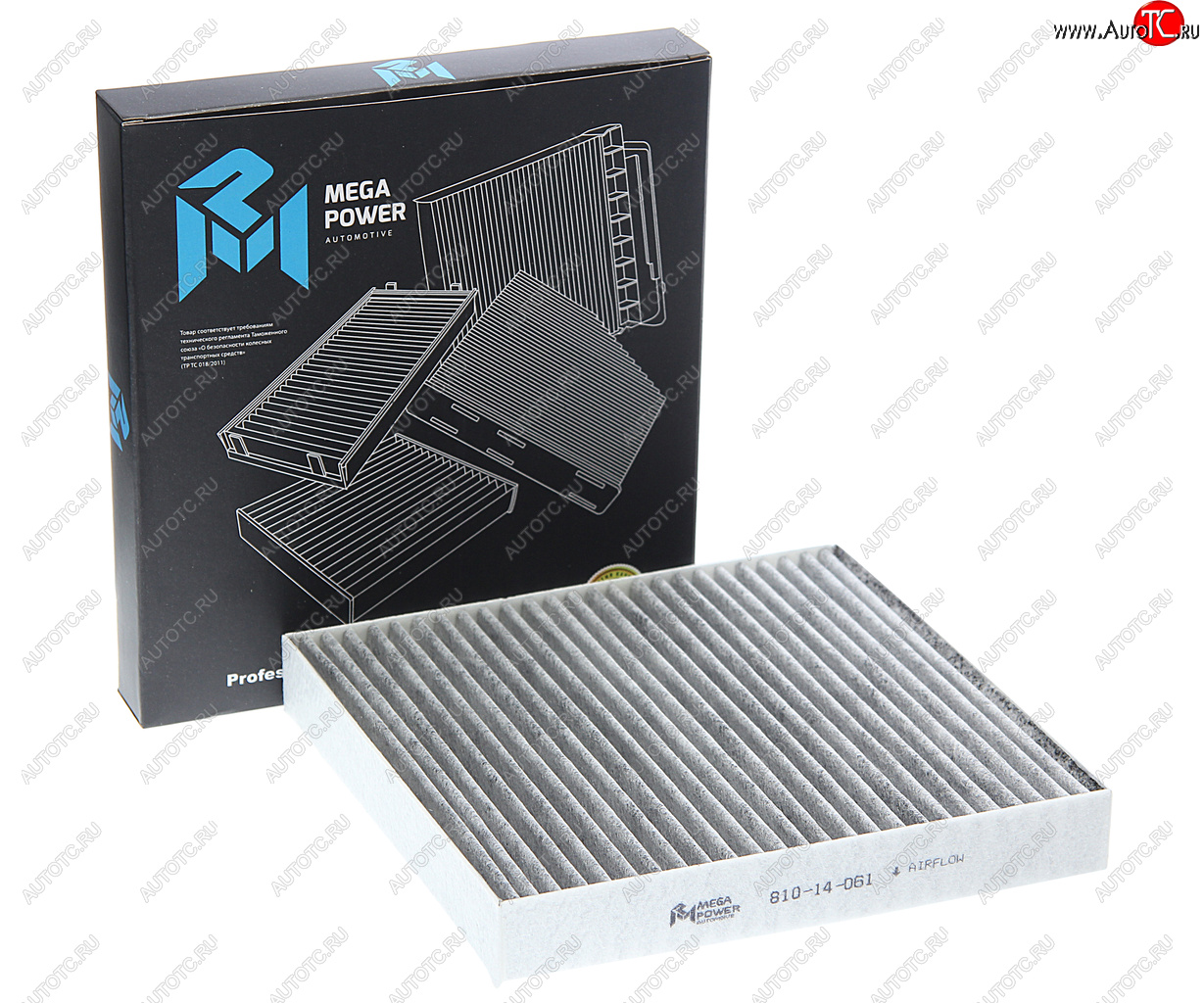 479 р. Фильтр воздушный салона MITSUBISHI Lancer 10 угольный MEGAPOWER MEGAPOWER 810-14-061  с доставкой в г. Пермь