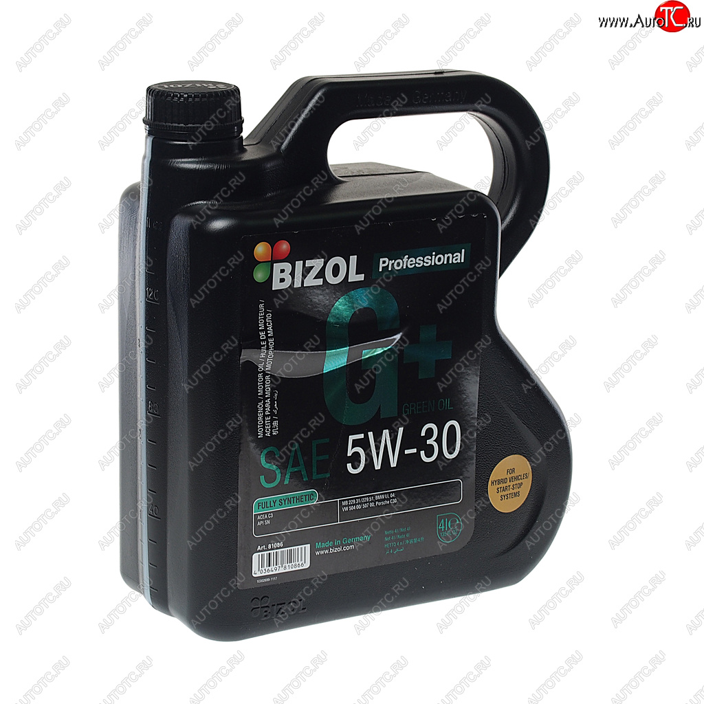 4 799 р. Масло моторное GREEN Oil+ 5W30 синт.4л BIZOL BIZOL 81086  с доставкой в г. Пермь