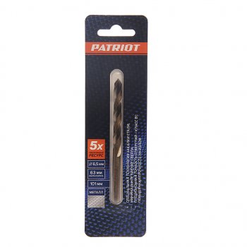 250 р. Сверло по металлу 6.5х101мм HSS PATRIOT PATRIOT 815010013  с доставкой в г. Пермь. Увеличить фотографию 1
